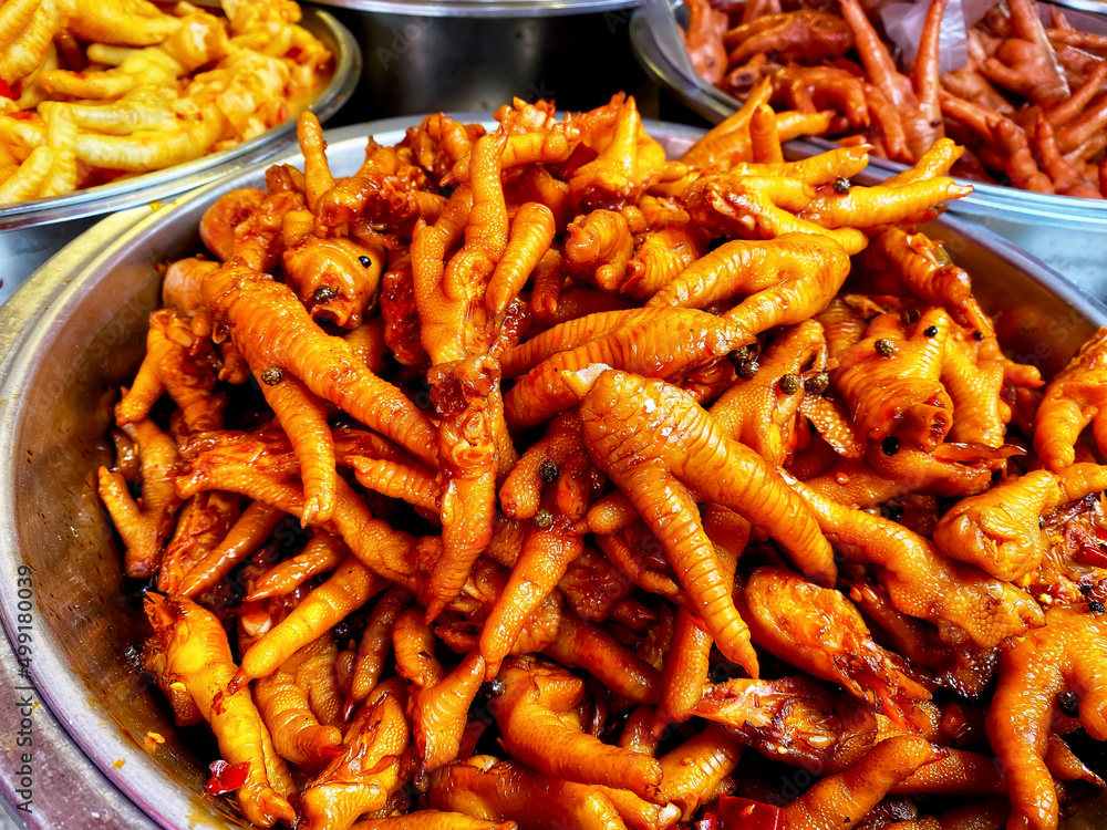 Chicken Feet with Pickled Peppers, lemon juice Chicken Feet with Pickled Peppers, lemon juice
