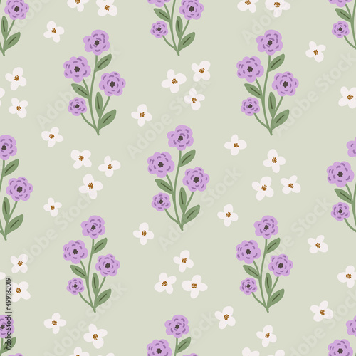 Bright feminine meadow flower seamless pattern, colorful hand drawn vector digital paper background for fabric, textile, stationery, wallpaper.