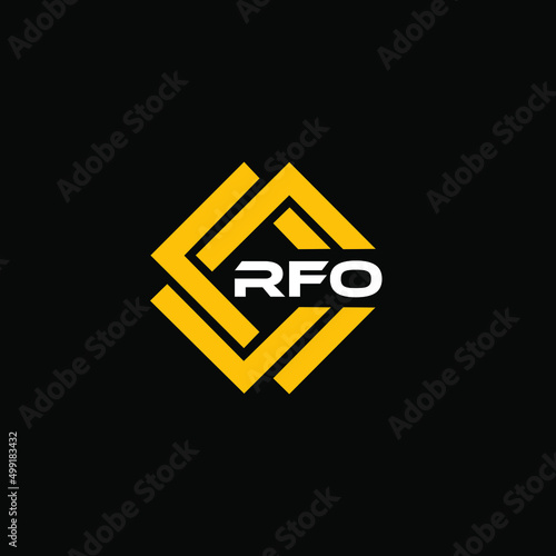 RFO 3 letter design for logo and icon.vector illustration with black ground.RFO monogram logo. photo