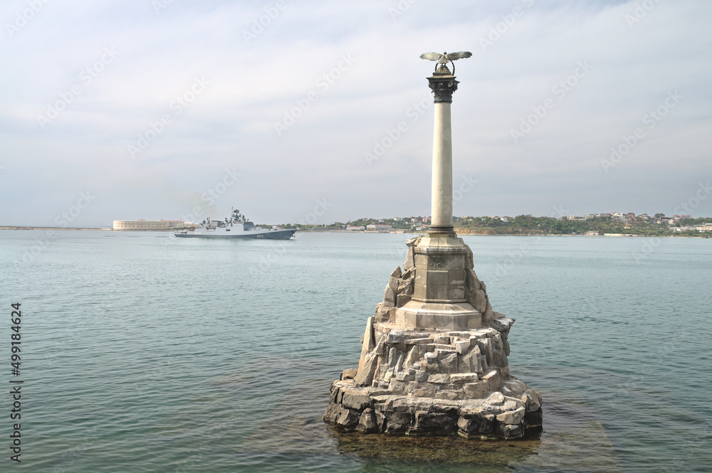 Monument to the Sunken Ships - symbol of the city of Sevastopol, on the disputed Crimean peninsula in Ukraine. Monument to the Sunken Ships - symbol of the city of Sevastopol, on the disputed Crimean peninsula in Ukraine.
