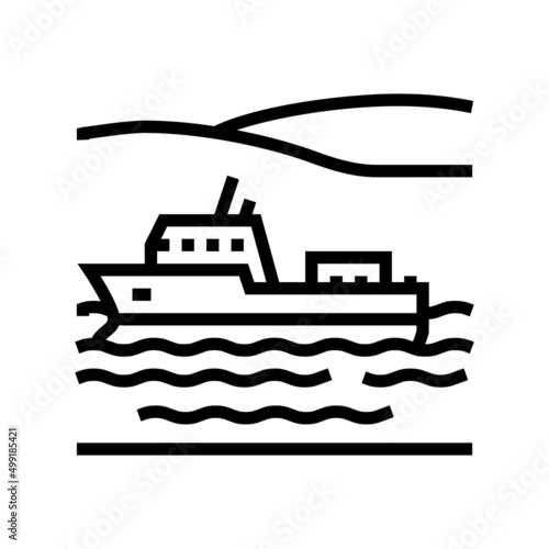 navigable river line icon vector. navigable river sign. isolated contour symbol black illustration