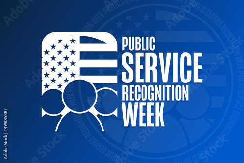 Public Service Recognition Week. Holiday concept. Template for background, banner, card, poster with text inscription. Vector EPS10 illustration.