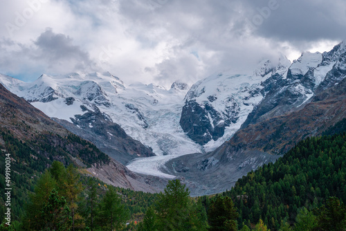 Wallpaper Mural Swiss glacier Morteratsch in Engadine above Pontresina, canton Grisons-Graubunden, Switzerland Torontodigital.ca