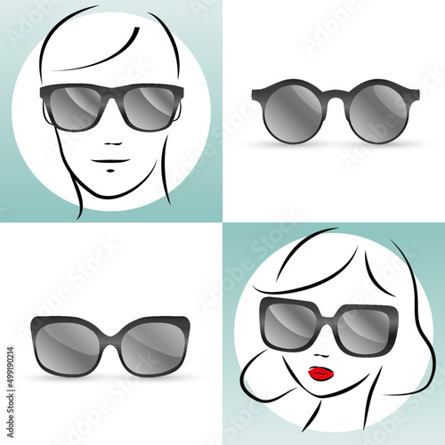 Uomo, donna, occhiali da sole photo