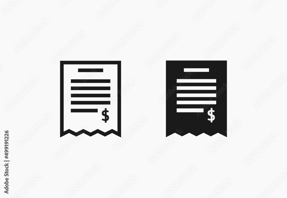 Invoice icon set isolated on white background. Invoice icon set isolated on white background.