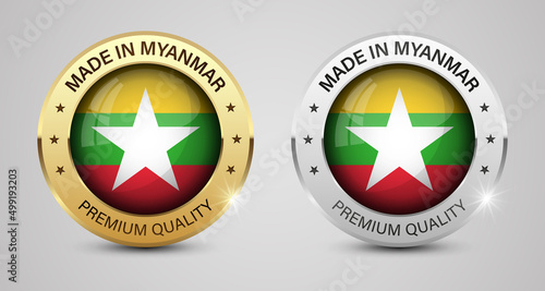 Made in Myanmar graphics and labels set.
