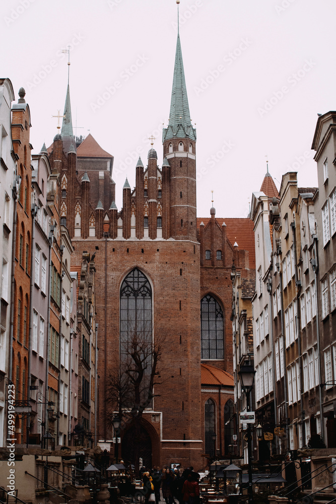 beautiful old houses of Gdansk city in Poland