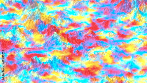 Bumpy Colorful Floor Texture Background 3D Rendering