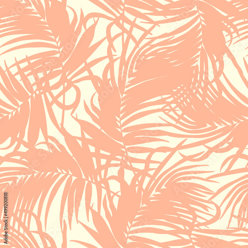 Beautifull tropical leaves branch seamless pattern design. Tropical leaves, monstera leaf seamless floral pattern background. Trendy brazilian illustration. Spring summer design for fashion, prints