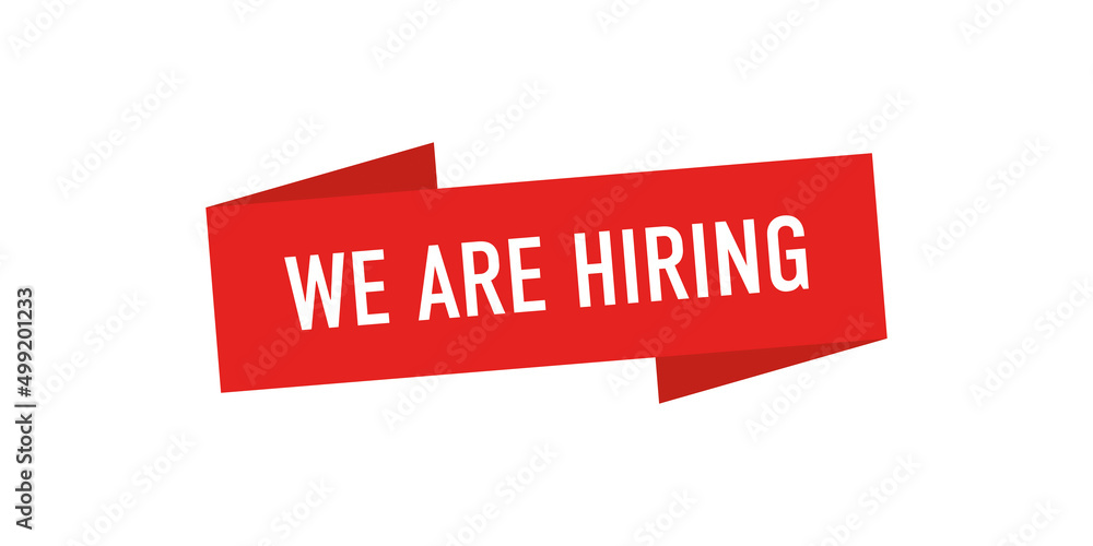 We are hiring - red sign on a white background