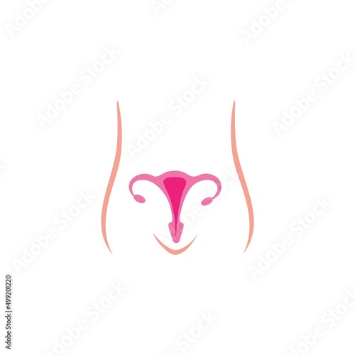 Women reproduction, uterus icon template vector