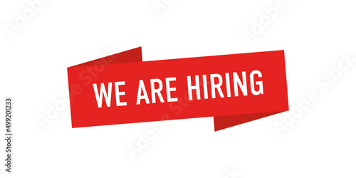 We are hiring - red sign on a white background © Martin Rettenberger