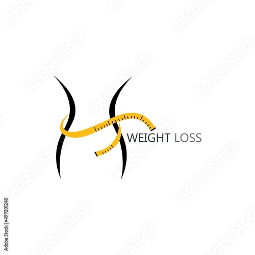 Weight loss, slim icon logo vector