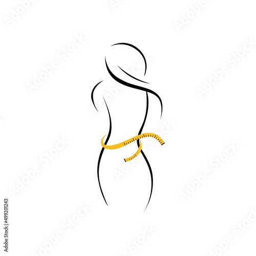 Weight loss, slim icon logo vector