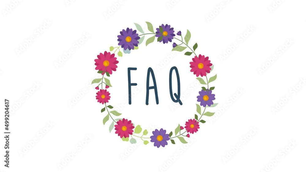 faq text animate on Round floral frame. 4K motion animation. faq text animate on Round floral frame. 4K motion animation.