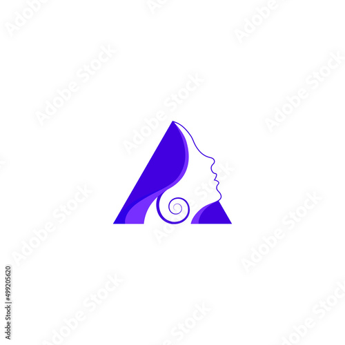 vector illustration of letter A and woman's face for logo. suitable for logos of all types of businesses