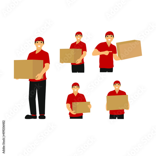 a set of package introduction vector illustrations. for shipping agent advertisement