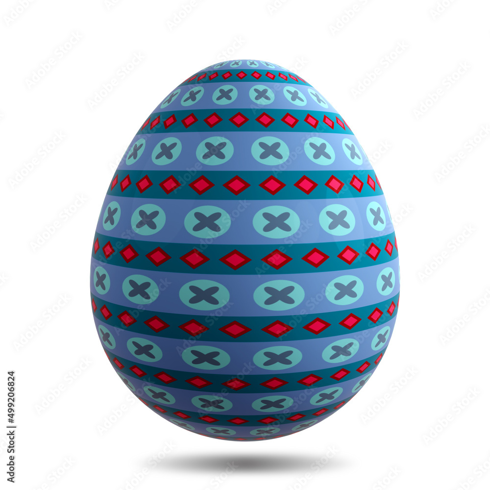 3D rendering Easter egg isolated