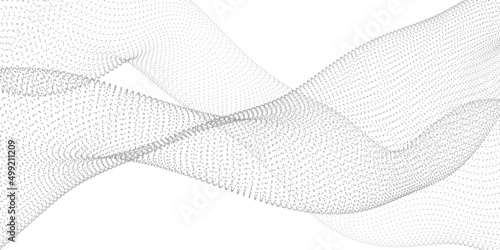 Abstract background with flowing particles. Digital future technology concept. Vector illustration.