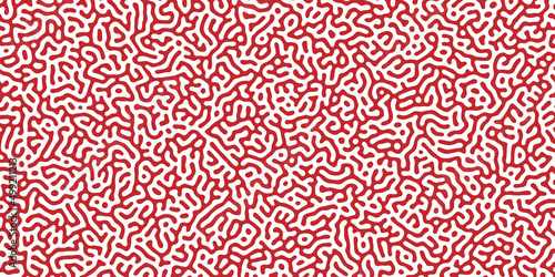 Organic seamless patterns with rounded lines, drips. Diffusion reaction background. Linear design with biological shapes. Structure of natural cells, maze, coral. Abstract vector illustration
