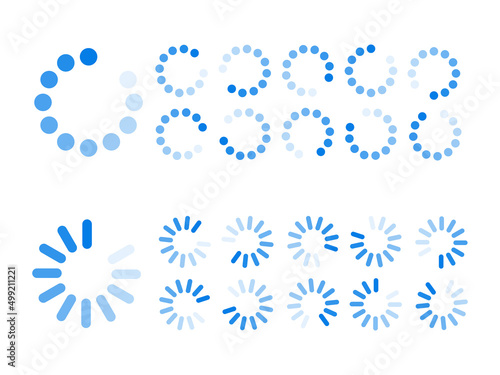 Progress load set loader. Vector progress loading bar set. Vector isolated