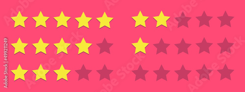Five stars customer product rating review flat icon for apps and websites