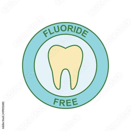 fluoride free icon in color icon, isolated on white background 