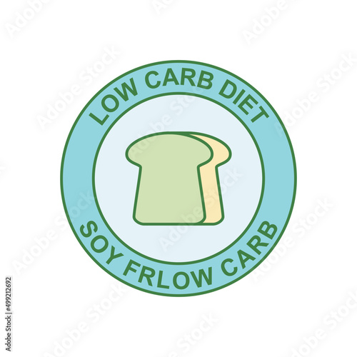 Keto low carb label icon in color icon, isolated on white background 