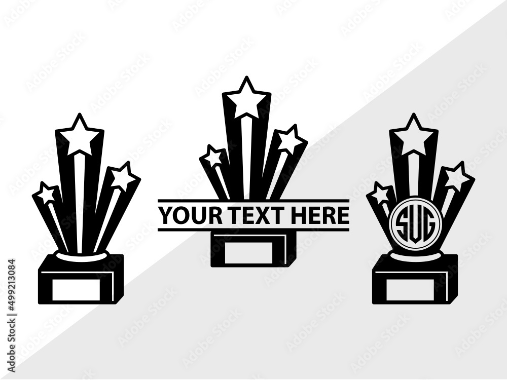 Award Trophy Monogram SVG | Trophy Cup Svg | Award Svg | Sports Svg