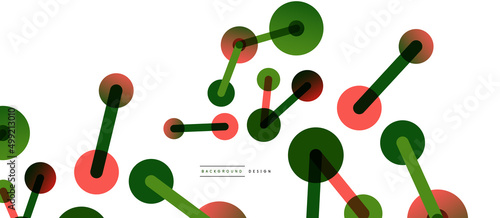 Abstract background. Round dots connected by lines. Trendy techno business template for wallpaper, banner, background or landing