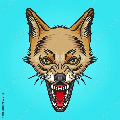 Head jakal angry vector illustration