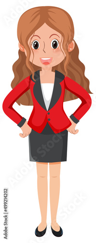 Businesswoman in red suit