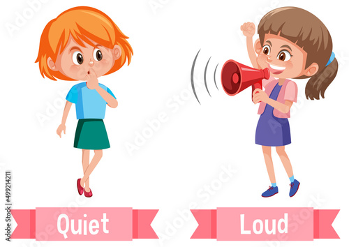 Opposite English Words quiet and loud