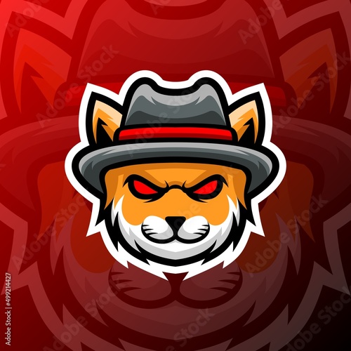 vector graphics illustration of a cat mafia in esport logo style. perfect for game team or product logo
