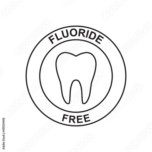 fluoride free icon in black line style icon, style isolated on white background