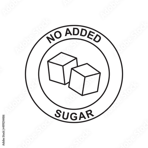 No added sugar icon in black line style icon, style isolated on white background