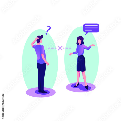 Communication gap flat style illustration vector design