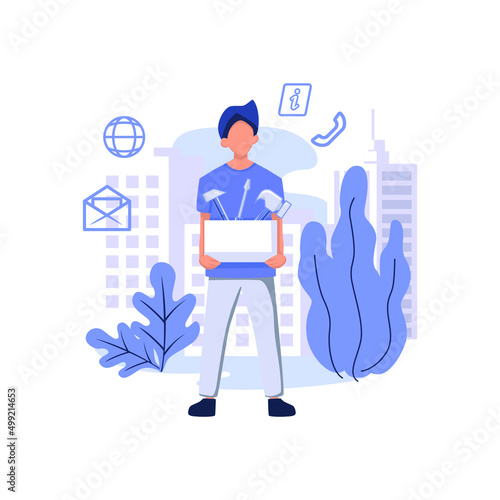 Customer self services flat style illustration vector design