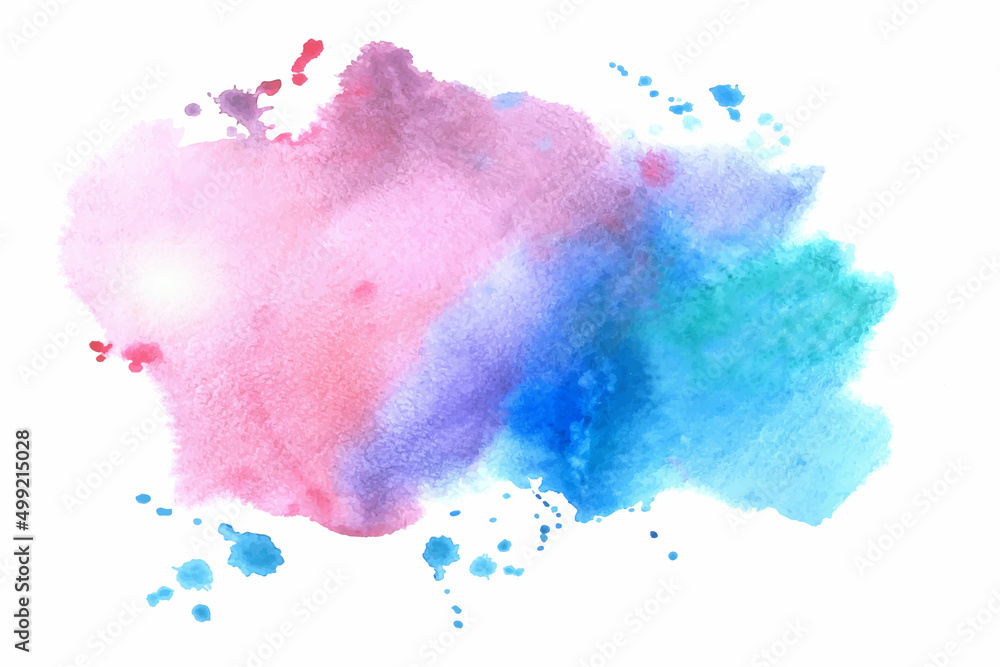 Colorful watercolor hand painted round shapes, stains, circles, blobs isolated on white. Illustration for artistic design