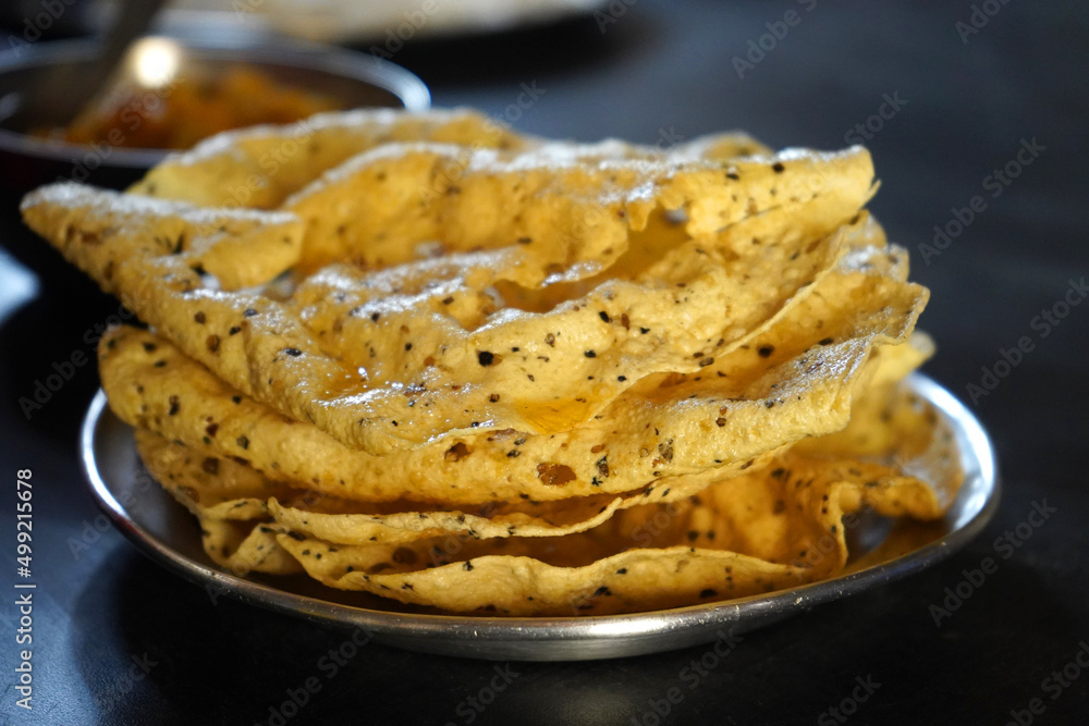 MASALA PAPAD SERVED IN LUNCH (INDIAN FOOD DISH) MASALA PAPAD SERVED IN LUNCH (INDIAN FOOD DISH)