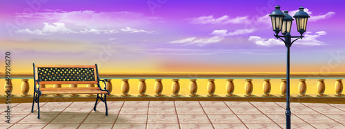 Obraz na plátně Sunrise view from the observation deck 19