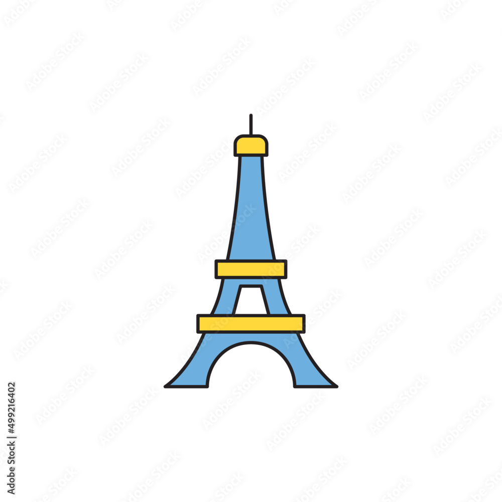 Eiffel tower, monument landmark icon in color icon, isolated on white background Eiffel tower, monument landmark icon in color icon, isolated on white background