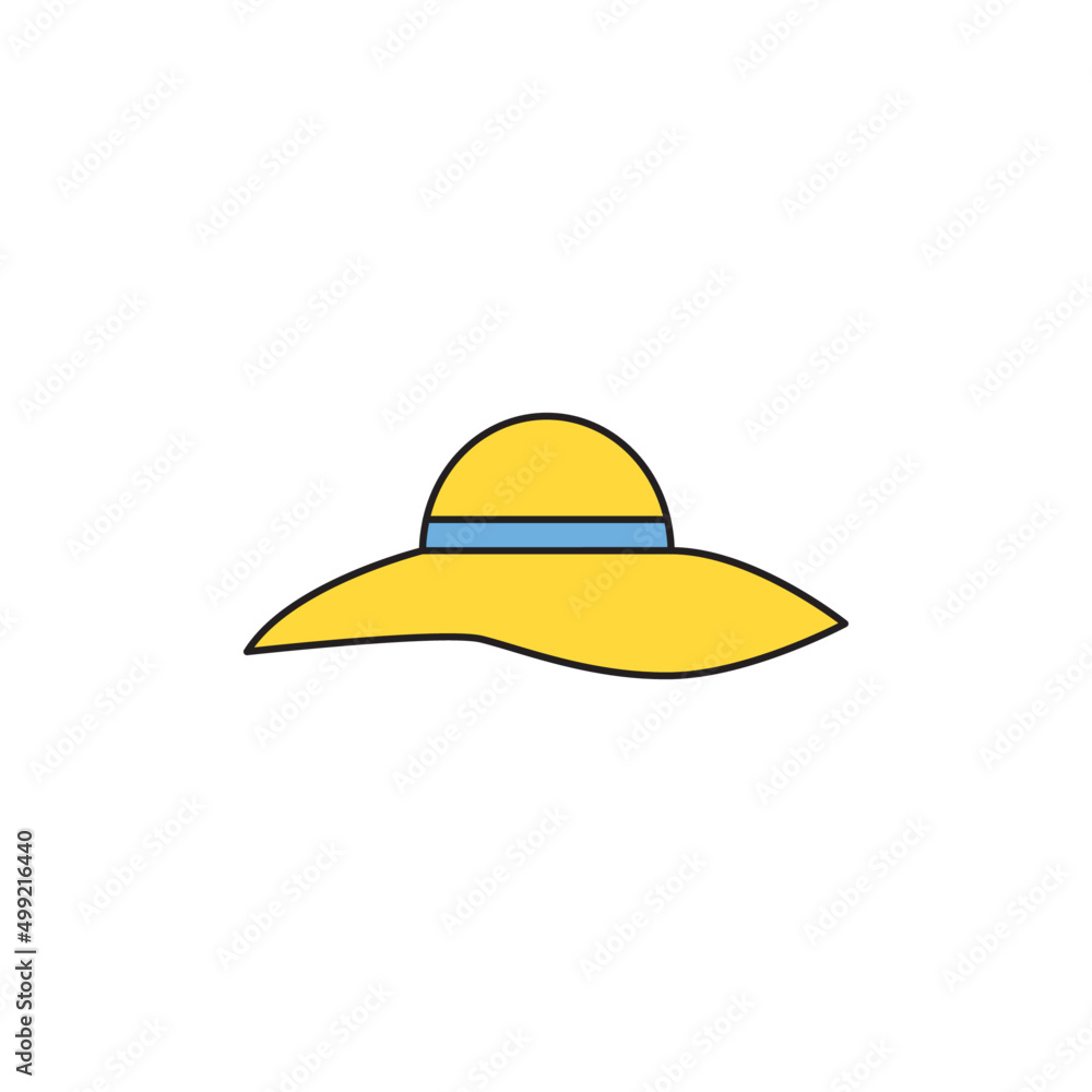 Hat, beach summer fashion icon in color icon, isolated on white background Hat, beach summer fashion icon in color icon, isolated on white background