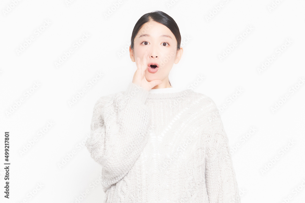 応援している女性 応援している女性