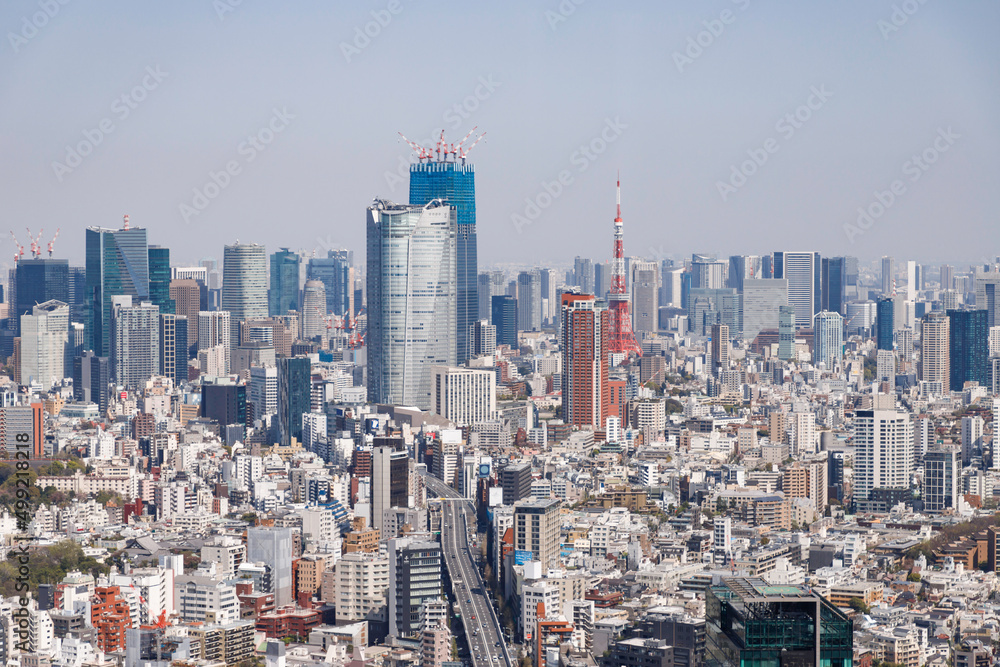 渋谷スカイから見た港区方面の風景とビル群