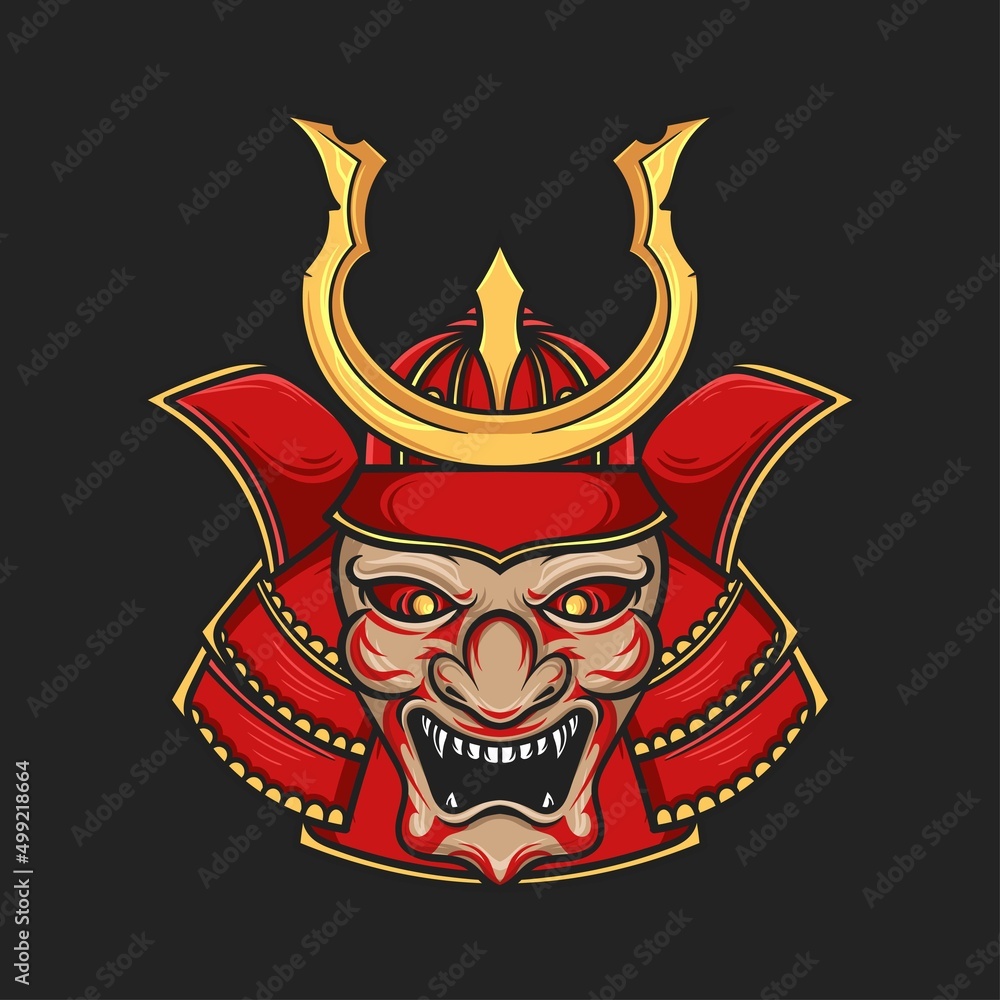 Head samurai japanese vector illustration Head samurai japanese vector illustration