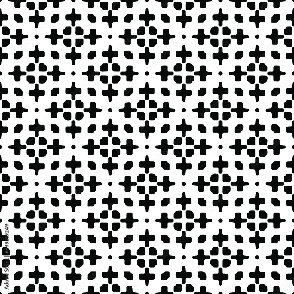 Seamless vector pattern in geometric ornamental style. black and white pattern.Design element for prints, backgrounds, template, web pages and textile pattern. Geometric art.