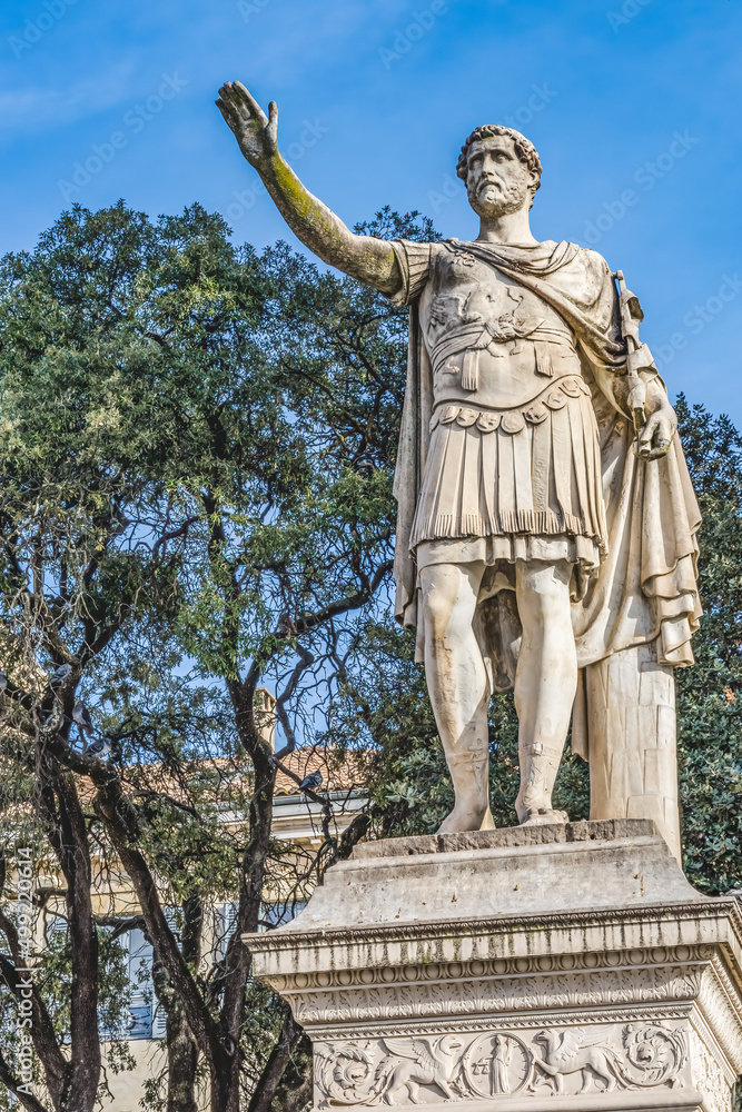 Ancient Roman Emperor Antoninus Pius Statue Nimes Gard France