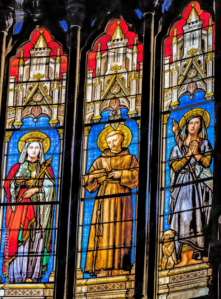 Saint Francis Stained Glass  Saint Perpetue Church Nimes Gard France