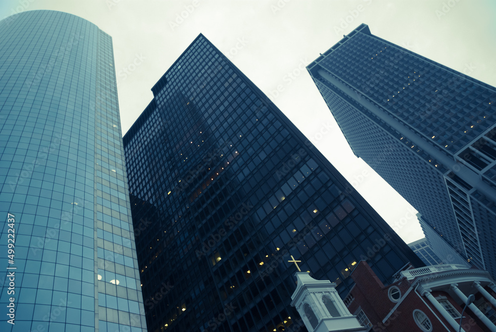 Obraz premium Glass and steel buildings of Manhattan, New York City